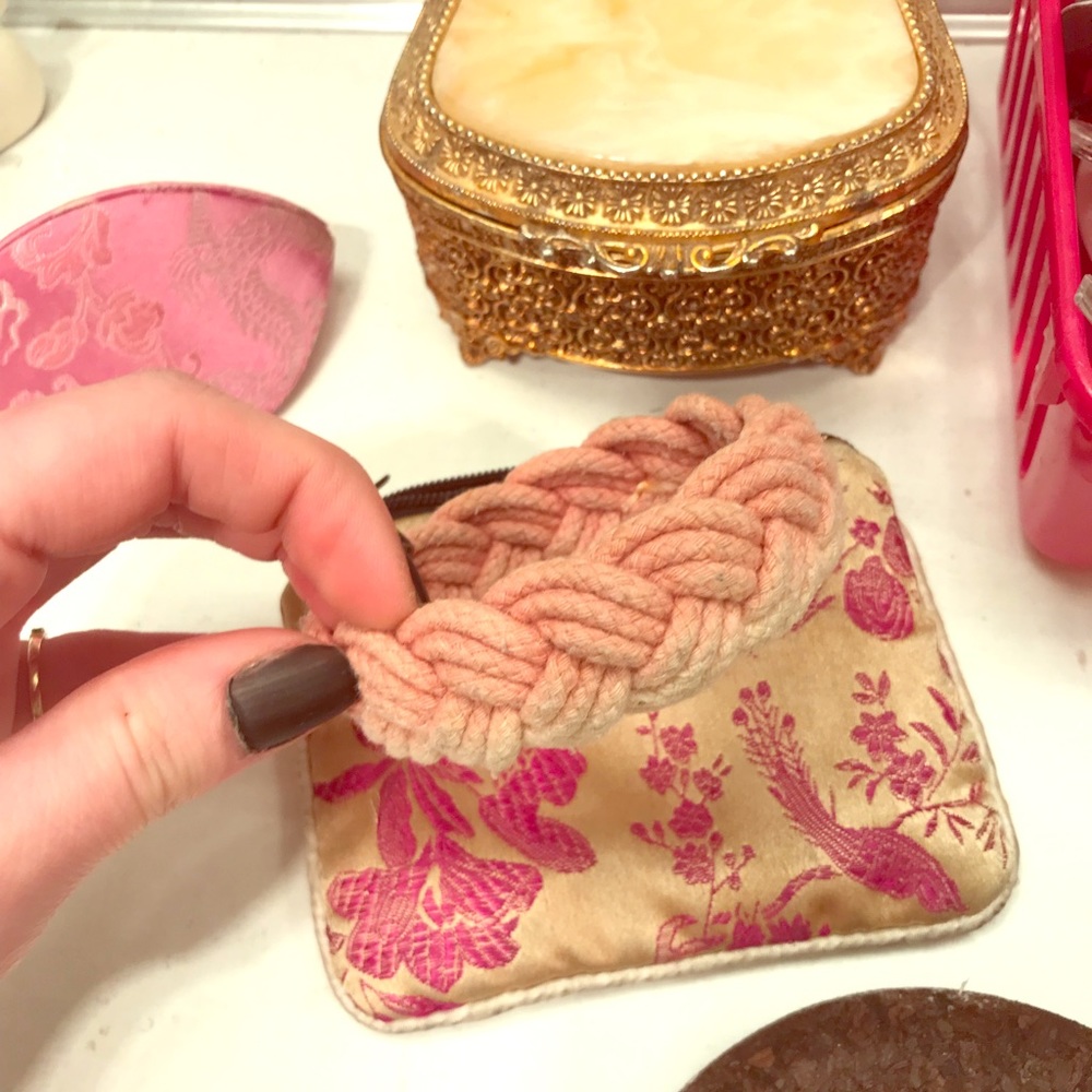 Faded Pink Braided Rope Bracelet (PacSun)